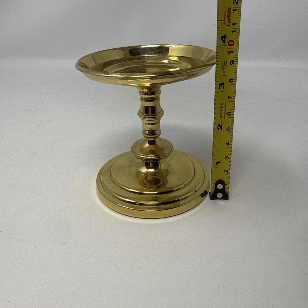 Vintage PartyLite 3.85 Inch Brass Pedestal Holder Pillar Candle Falmouth - Picture 4 of 7